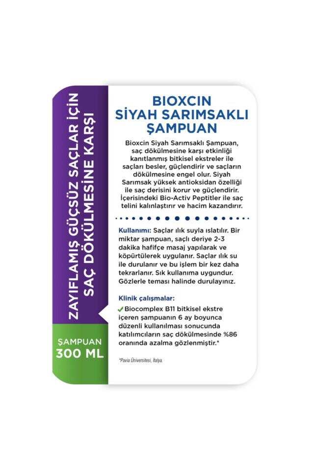 BIOXCIN SIYAH SARIMSAK ŞAMPUANI 300 ML
