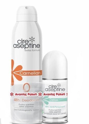 CİRE ASEPTİNE CARNELIAN DEODORANT + DETOX ROLL-ON AVANTAJ PAKETİ