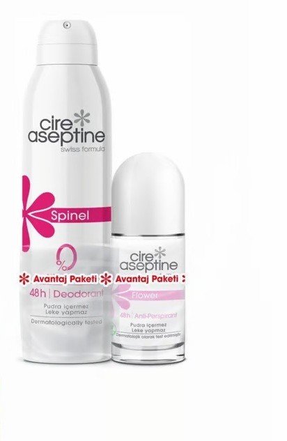CİRE ASEPTİNE SPINEL DEODORANT + FLOWER ROLL-ON AVANTAJ PAKETİ