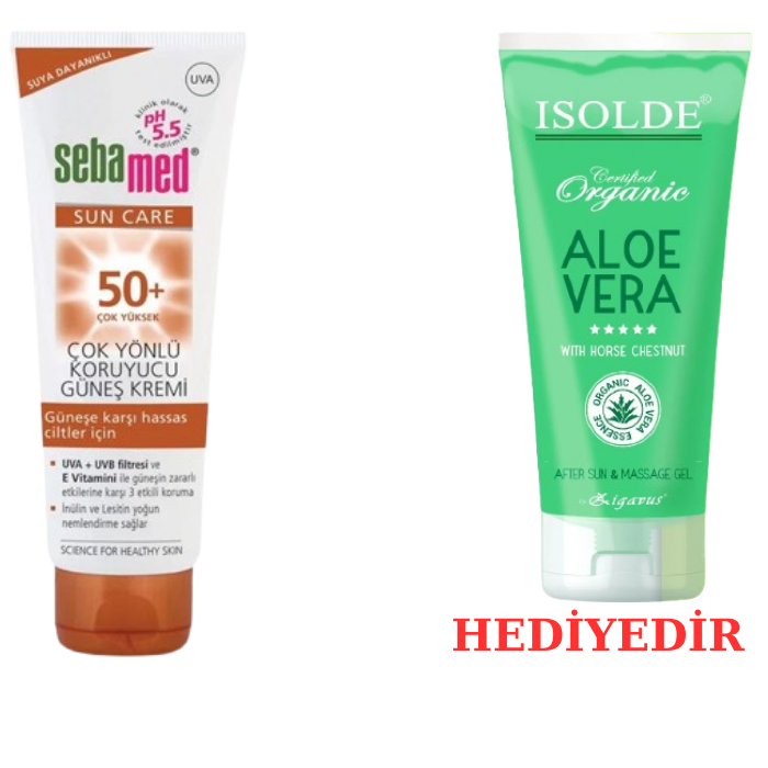 SEBAMED GÜNEŞ KREMİ SPF50 50 ML ALANA ALOE VERA GÜNEŞ SONRASI ICE JEL 200 ML HEDİYE