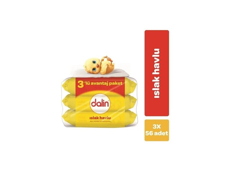 DALİN ISLAK HAVLU 3 LU PAKET 3 X 56 ADET