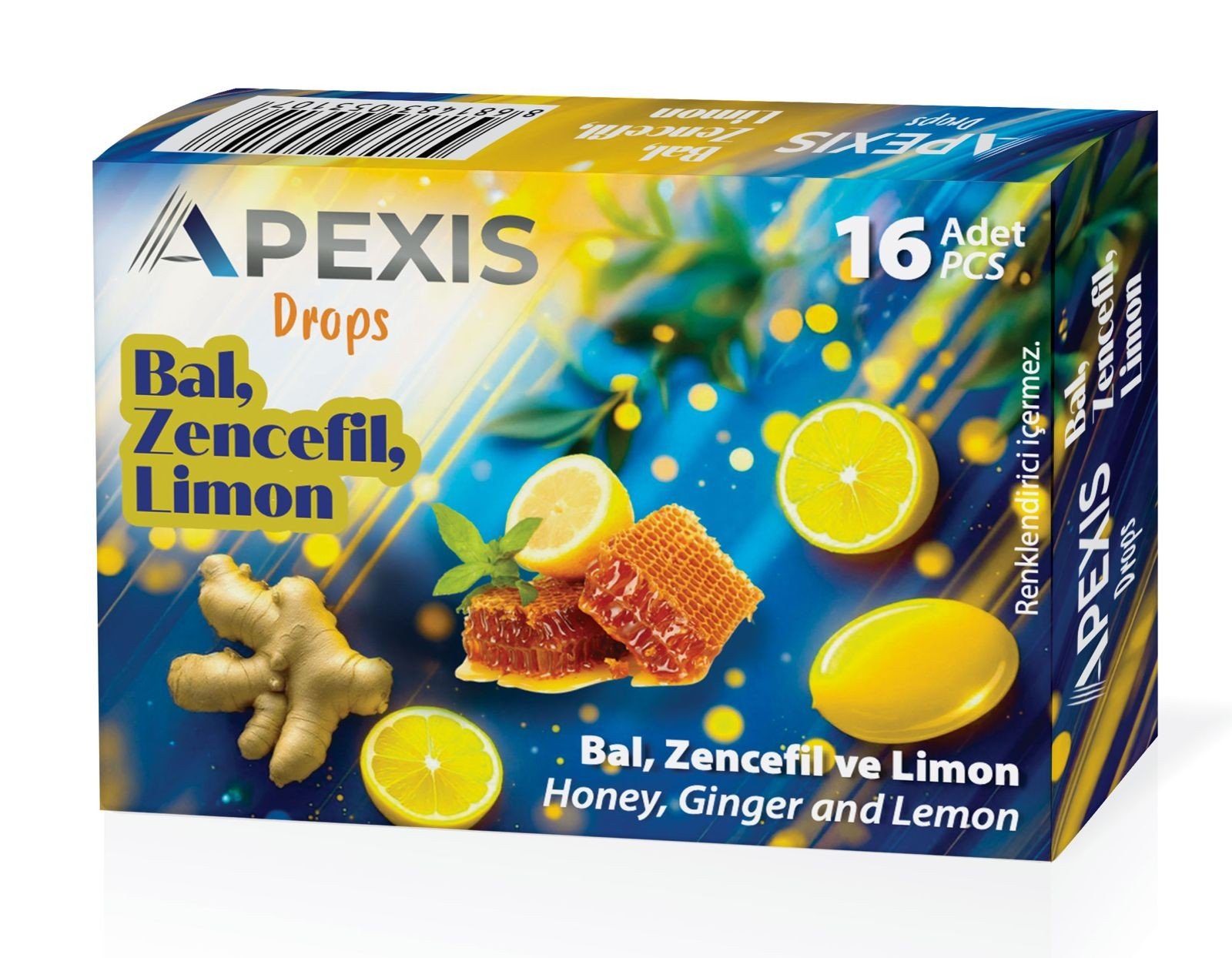 APEXİS DROPS BAL ZENCEFİL LİMON AROMALI PASTİL 16'LI