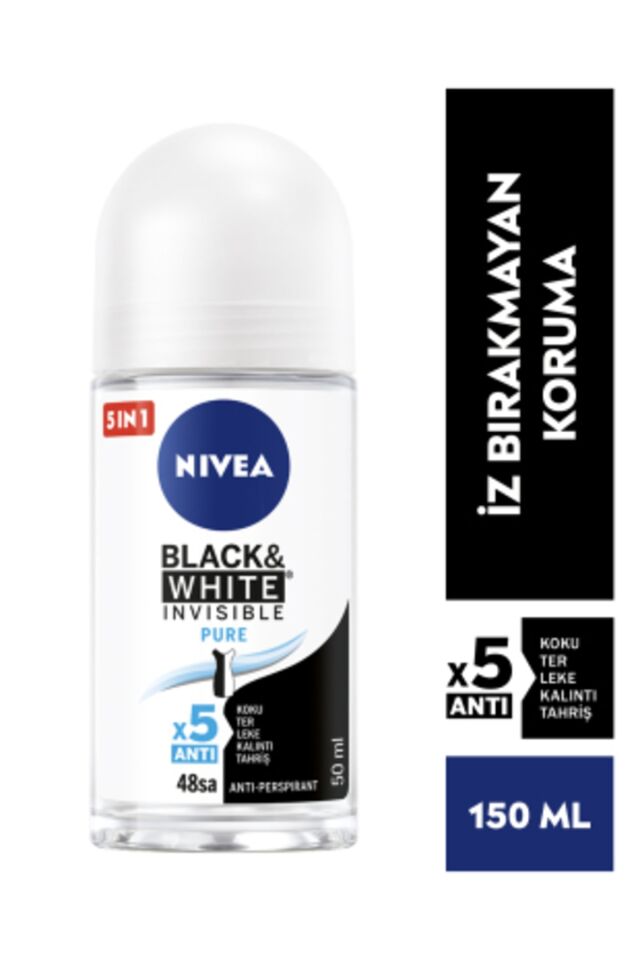 NIVEA ROLL ON WOMEN BLACK&WHITE INVISIBLE PURE 50ML