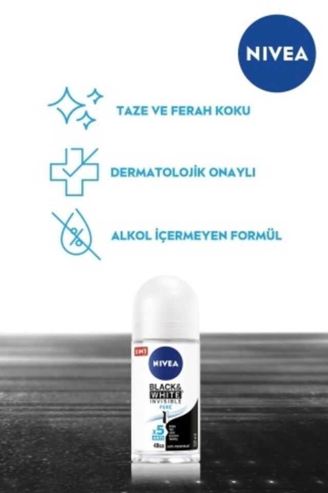 NIVEA ROLL ON WOMEN BLACK&WHITE INVISIBLE PURE 50ML