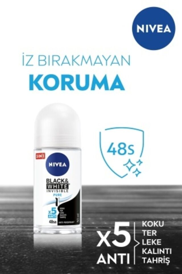 NIVEA ROLL ON WOMEN BLACK&WHITE INVISIBLE PURE 50ML