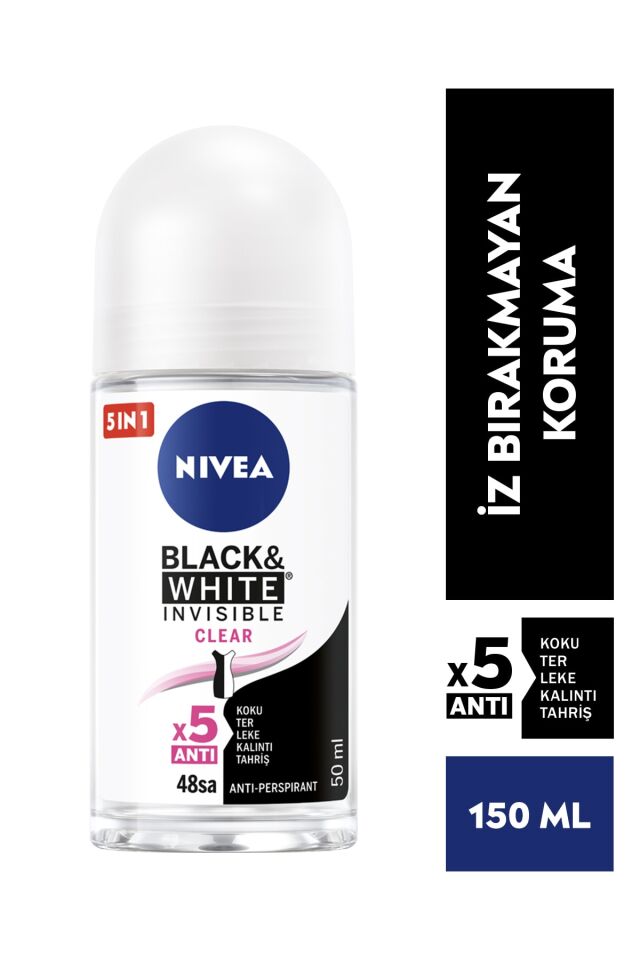 NIVEA ROLL ON WOMEN INVISIBLE BLACK&WHITE CLEAR 50 ML