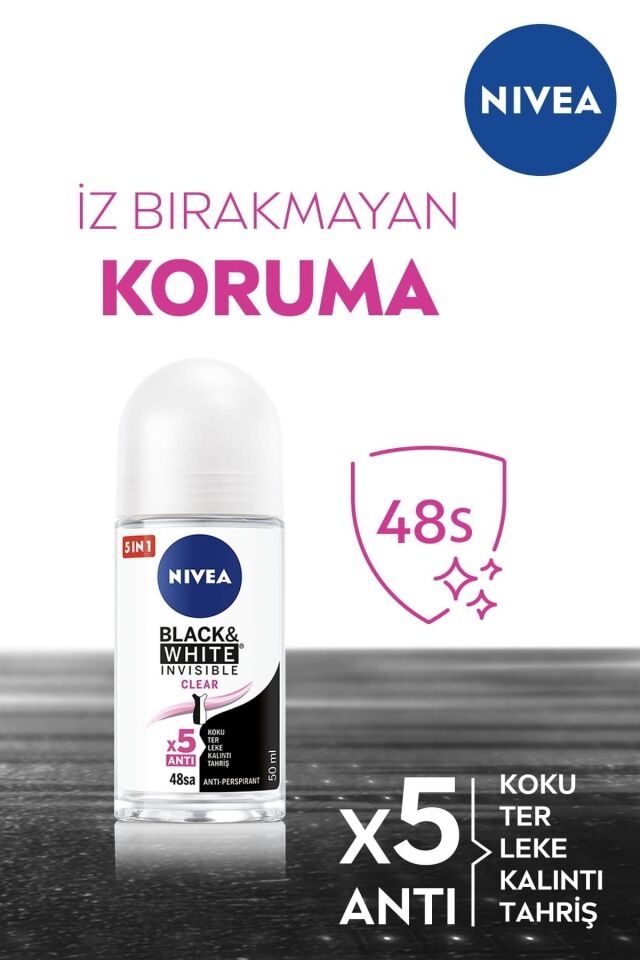 NIVEA ROLL ON WOMEN INVISIBLE BLACK&WHITE CLEAR 50 ML