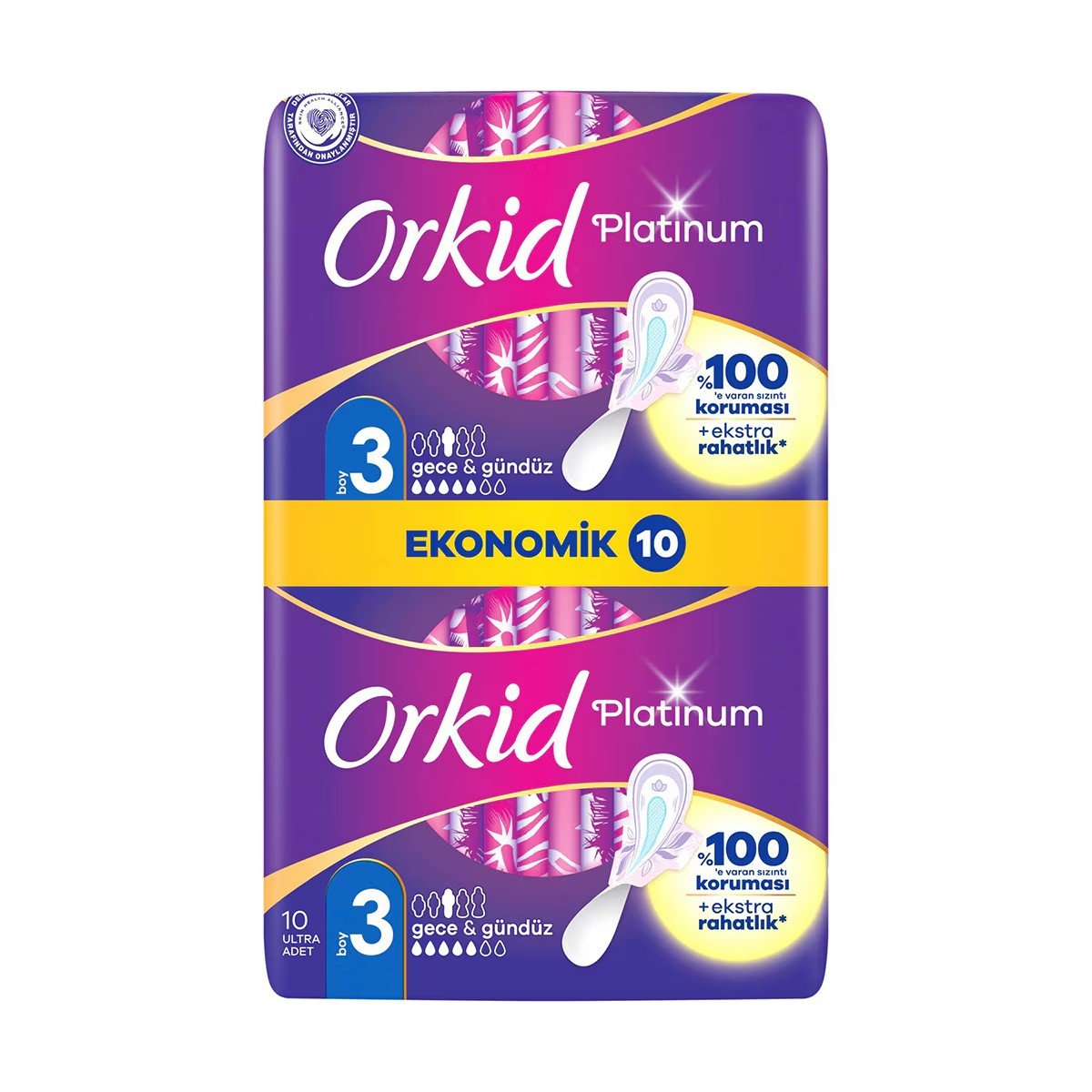 ORKİD PLATİNUM GECE GÜNDÜZ HİJYENİK PED NO: 3 10'LU
