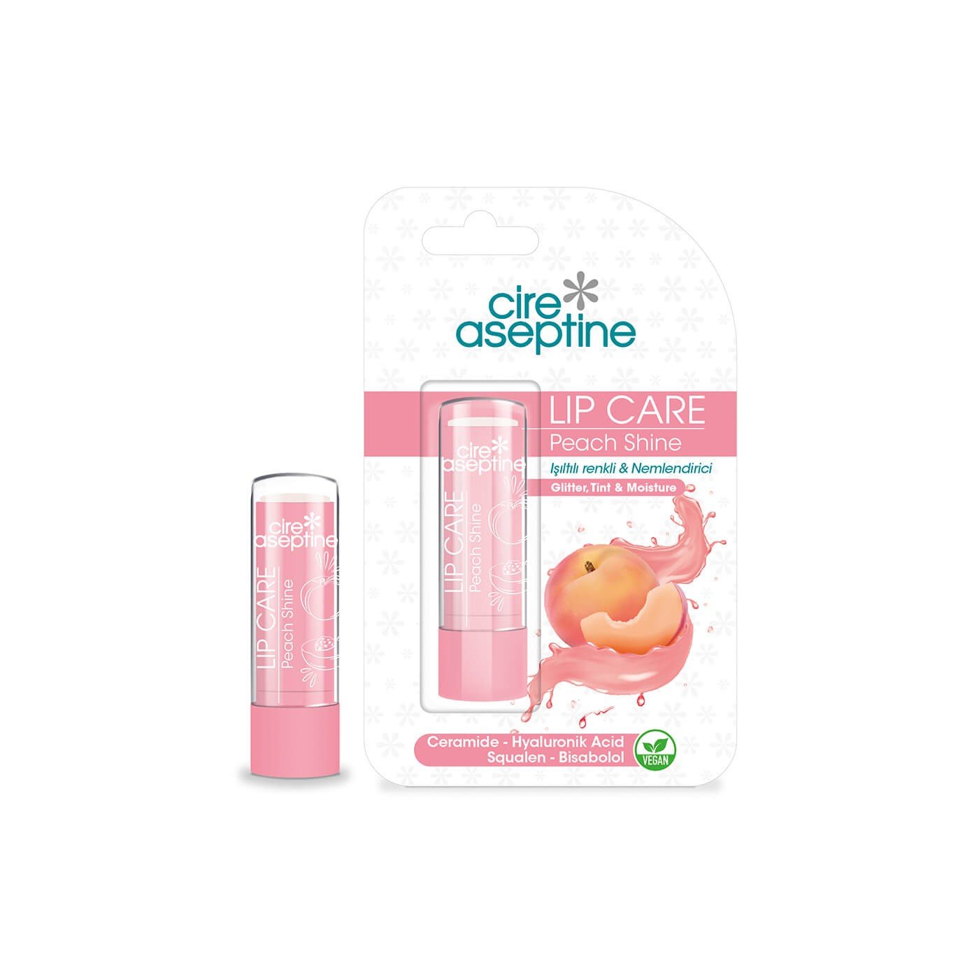 CİRE ASEPTİNE PEACH SHİNE DUDAK BAKIM KREMİ 4.5 G