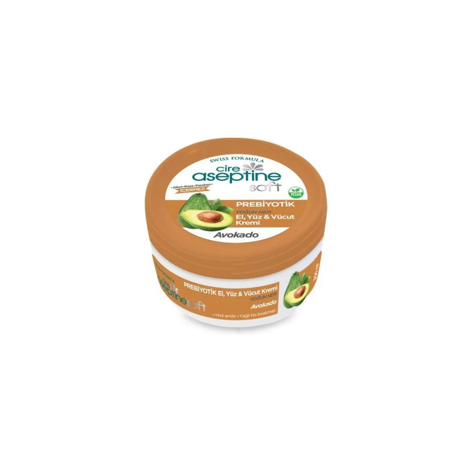 CİRE ASEPTİNE SOFT PREBİYOTİK AVOKADO EL, YÜZ VE VÜCUT KREMİ 300 ML