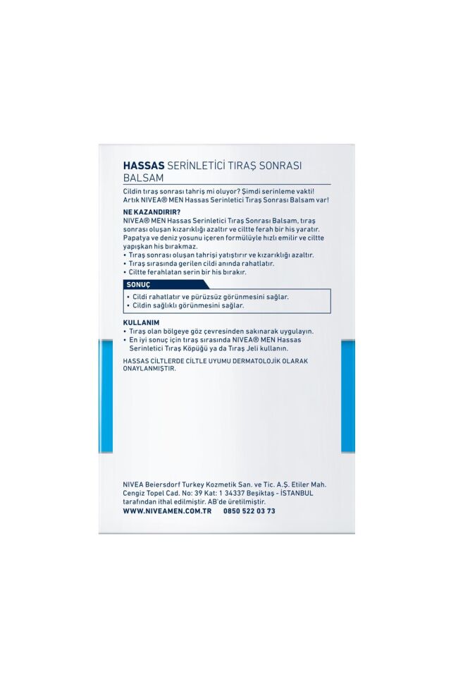 NİVEA HASSAS SERİNLETİCİ TIRAŞ SONRASI BALSAM