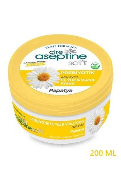 CİRE ASEPTİNE SOFT PREBİYOTİK PAPATYA EL, YÜZ VE VÜCUT KREMİ 200 ML