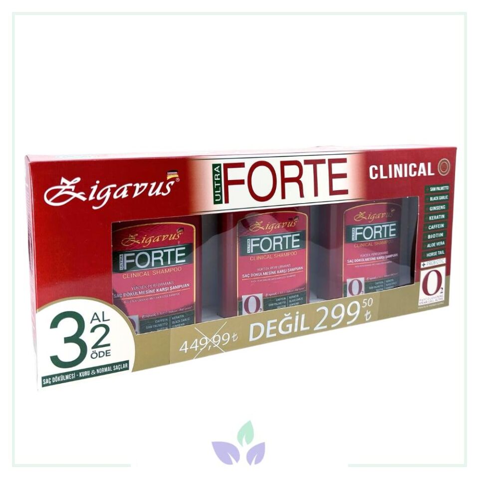 ZİGAVUS FORTE ŞAMPUAN 3 AL 2 ÖDE KURU&NORMAL SAÇLAR