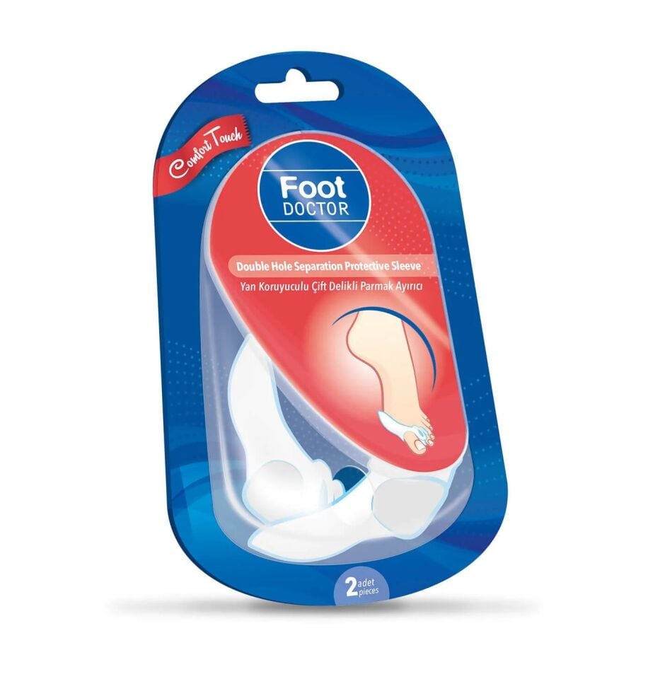 FOOT DOCTOR YAN KORUYUCULU VE ÇİFT DELİKLİ PARMAK AYIRICI