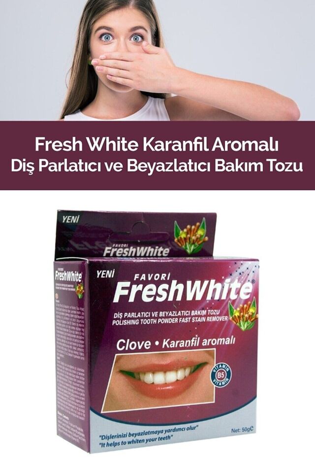 FRESH WHİTE KARANFİL AROMALI DİŞ TOZU 50 GR