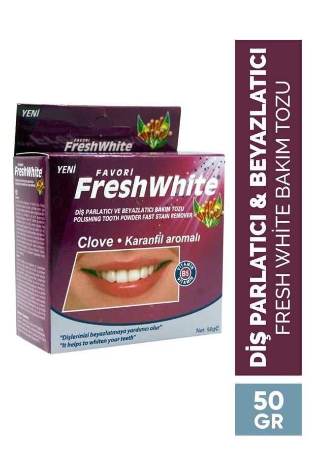 FRESH WHİTE KARANFİL AROMALI DİŞ TOZU 50 GR