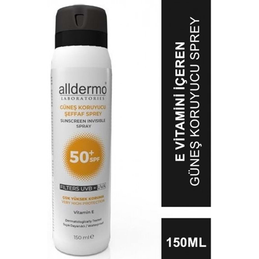 ALLDERMO INVİSİBLE AEROSOL SPREY SPF50 150 ML