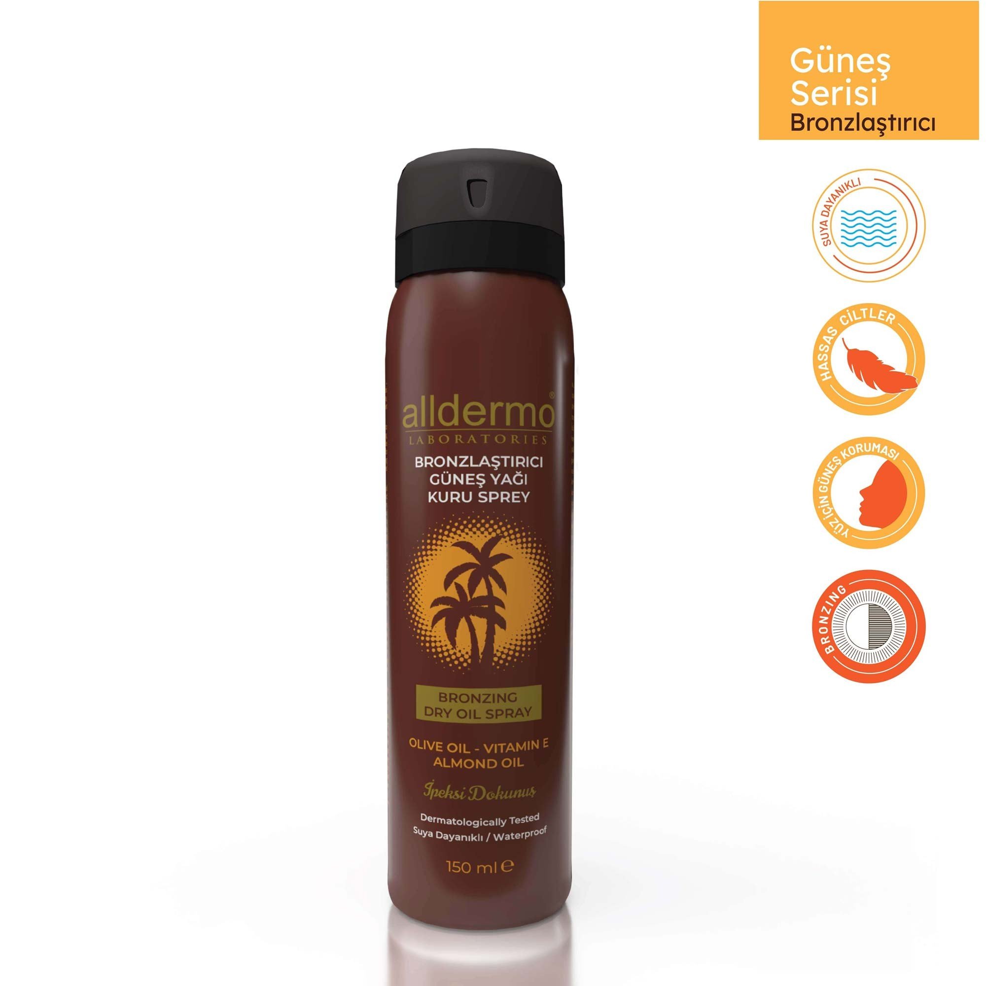 ALLDERMO BRONZLAŞTIRICI GÜNEŞ SPREYİ SPF30 150 ML