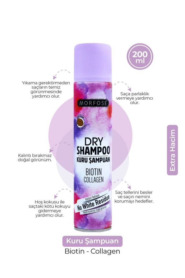 MORFOSE KURU ŞAMPUAN EKSTRA HACİM 200 ML