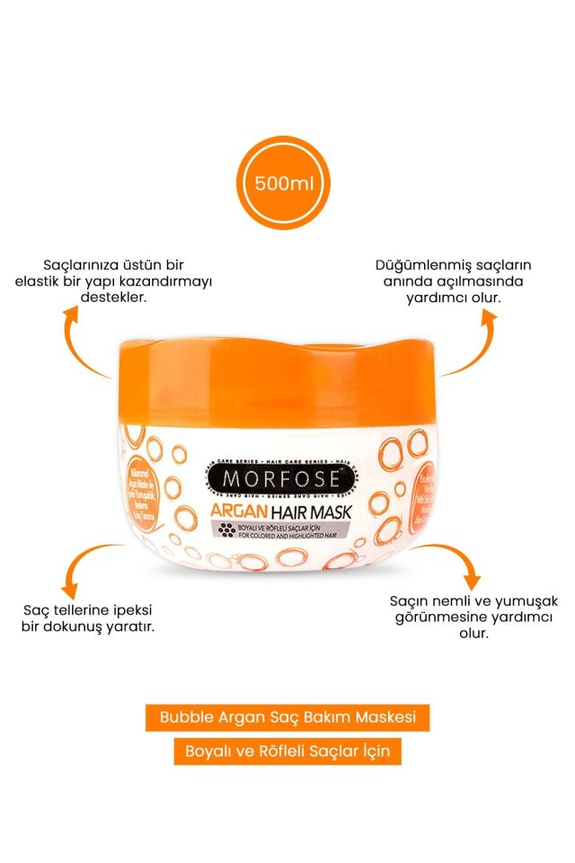 MORFOSE SAÇ MASKESİ ARGAN 500 ML