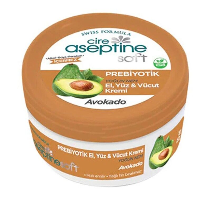 CİRE ASEPTİNE SOFT PREBİYOTİK AVOKADO EL, YÜZ VE VÜCUT KREMİ 75 ML