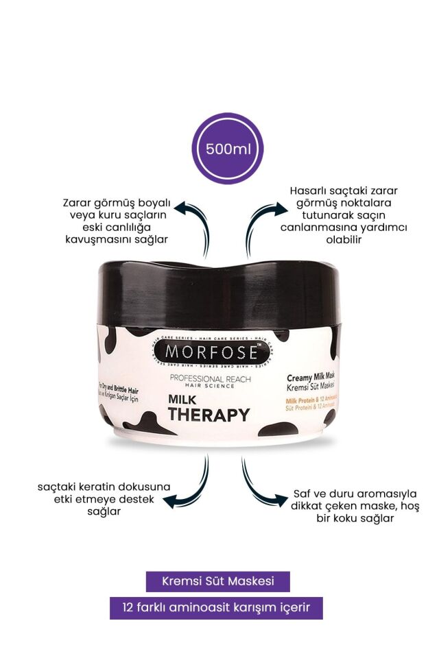 MORFOSE SAÇ MASKESİ MILK THERAPY 500 ML