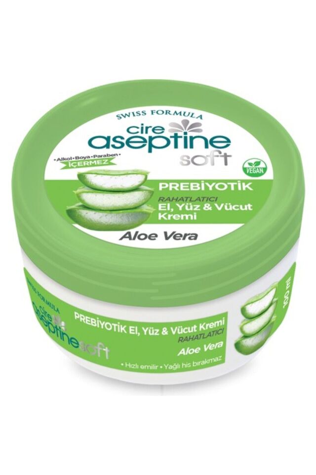 CİRE ASEPTİNE SOFT PREBİYOTİK ALOEVERA EL, YÜZ VE VÜCUT KREMİ 100 ML