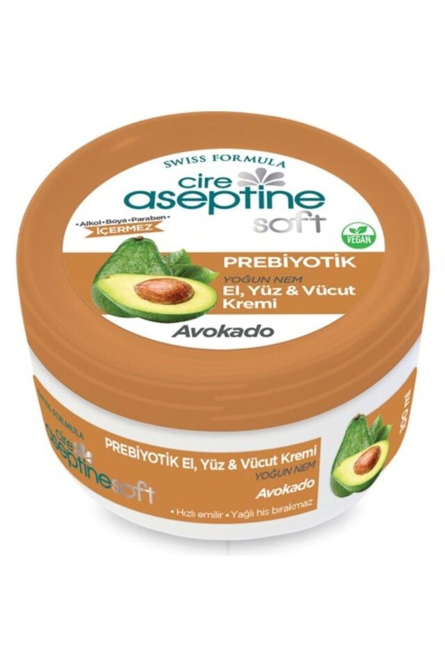 CİRE ASEPTİNE SOFT PREBİYOTİK AVOKADO EL, YÜZ VE VÜCUT KREMİ 100 ML