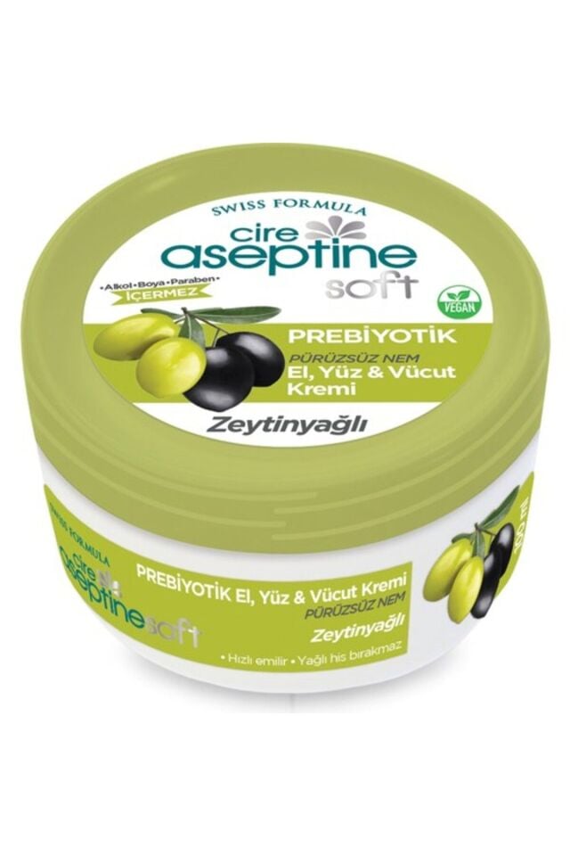 CİRE ASEPTİNE SOFT PREBİYOTİK ZEYTİNYAĞLI EL, YÜZ VE VÜCUT KREMİ 100 ML