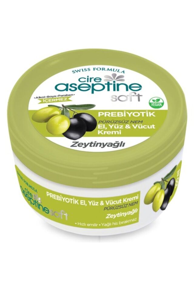 CİRE ASEPTİNE SOFT PREBİYOTİK ZEYTİNYAĞLI EL, YÜZ VE VÜCUT KREMİ 100 ML