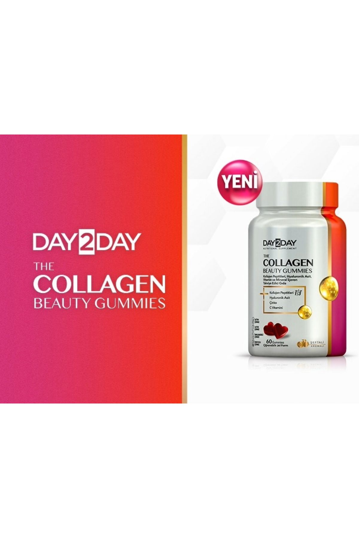 DAY2DAY THE COLLAGEN BEAUTY GUMMİES 60 ÇİĞNENEBİLİR JEL FORM
