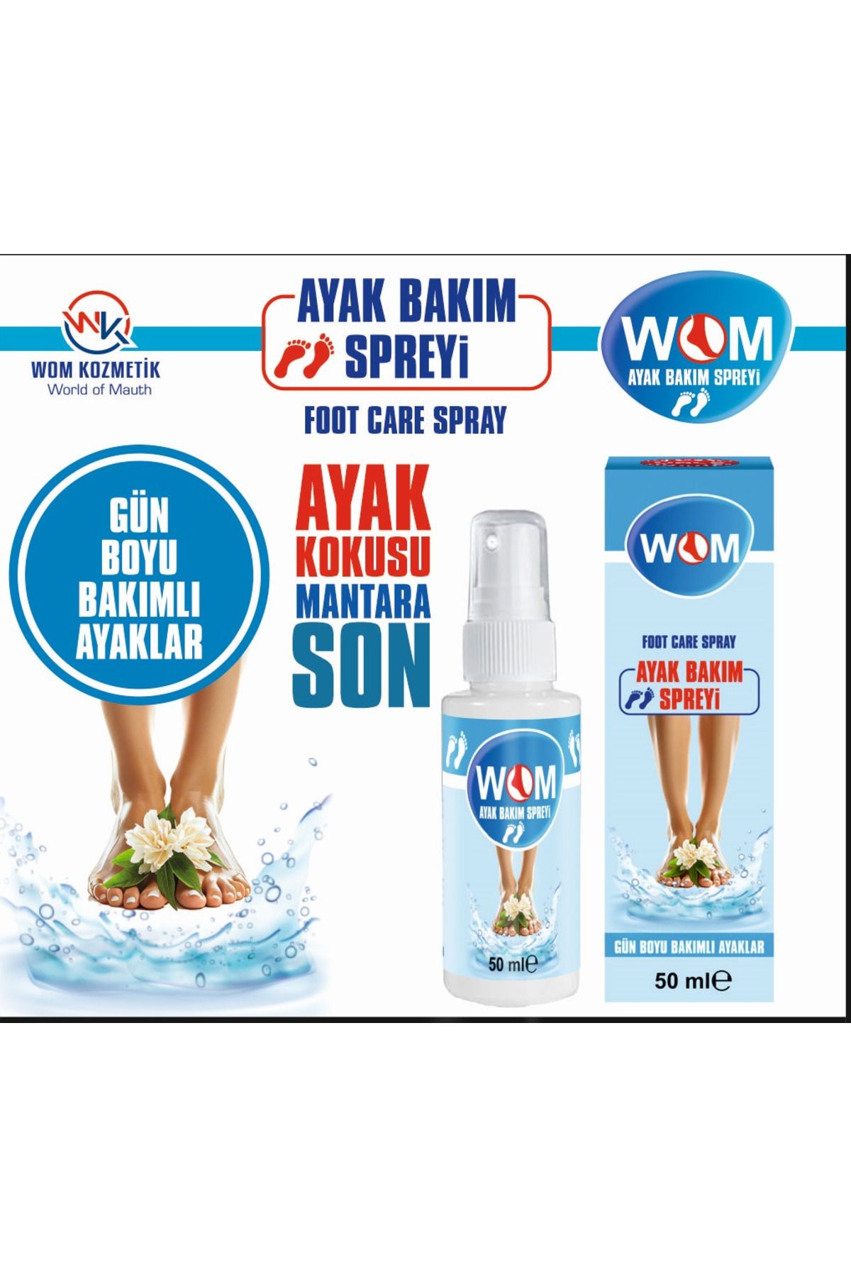 WOM AYAK BAKIM SPREYİ 50 ML