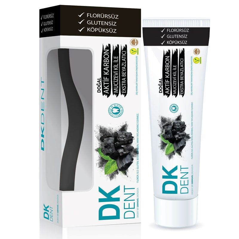 DK DENT DİŞ MACUNU AKTİF KARBON 75ML+FIRÇA HEDİYELİ