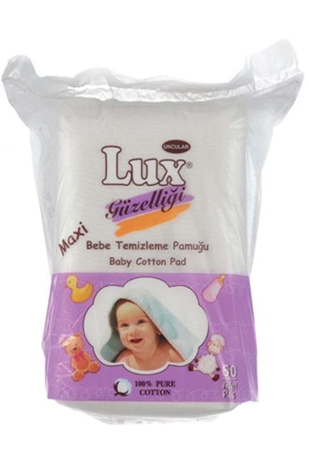 LUX LÜX BEBEK TEMİZLEME PAMUĞU 60 ADET TEKLİ PAKET