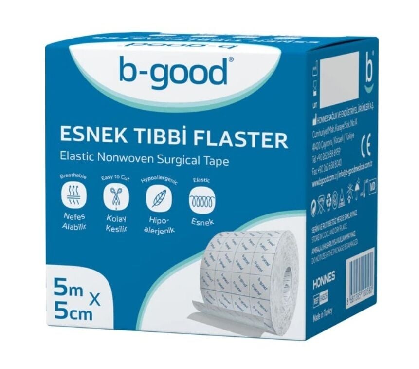 B-GOOD ESNEK TIBBİ FLASTER 5 M X 5 CM