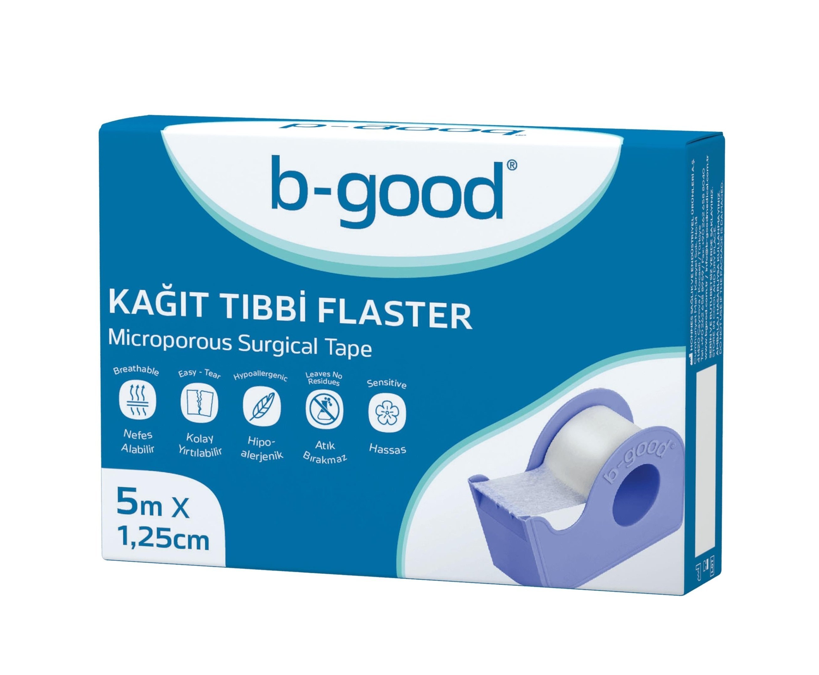 B-GOOD KAĞIT TIBBİ FLASTER 5 M X 1,25 CM