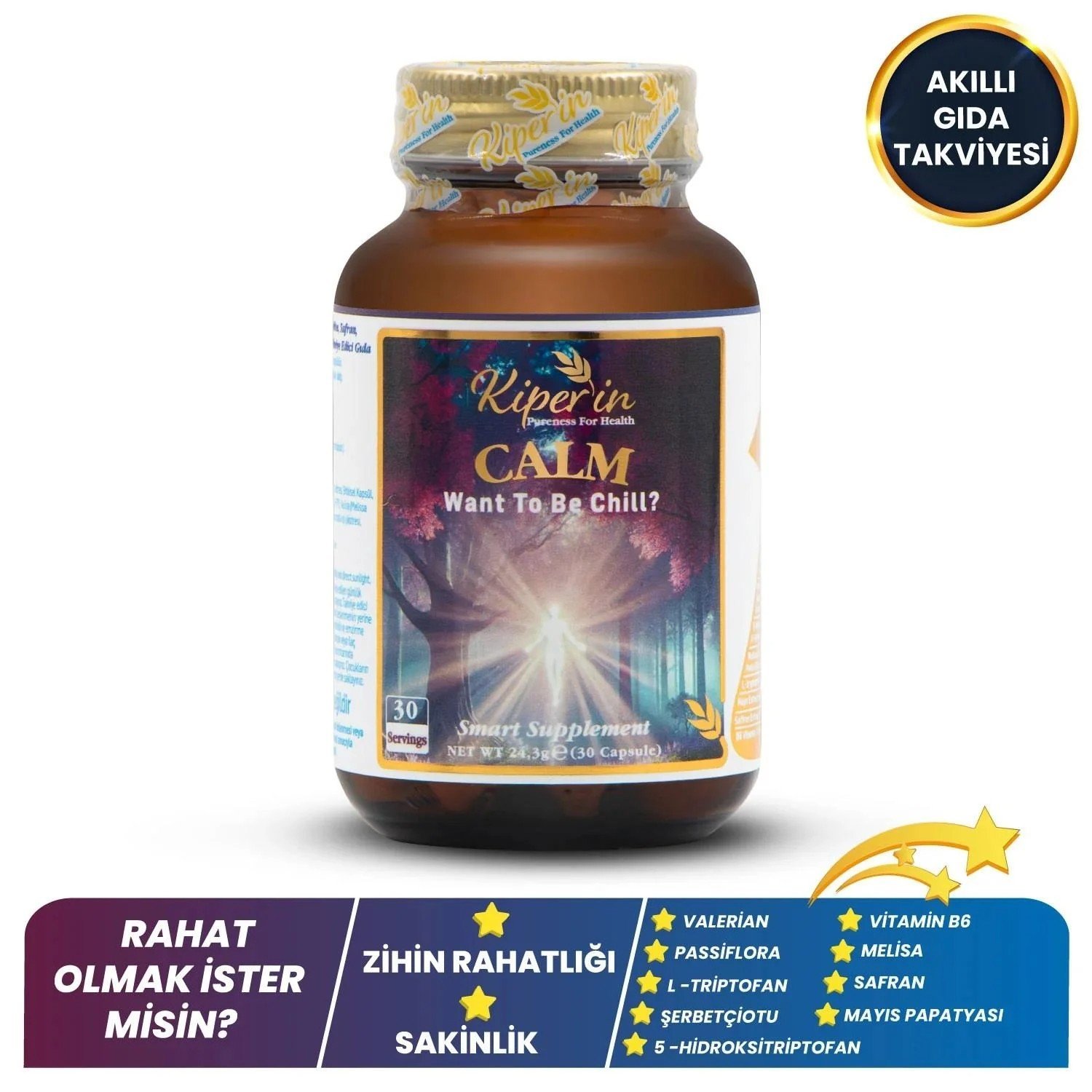 KİPERİN CALM RELAX PASSİFLORA SAFRAN VALERİAN 30 GÜNLÜK