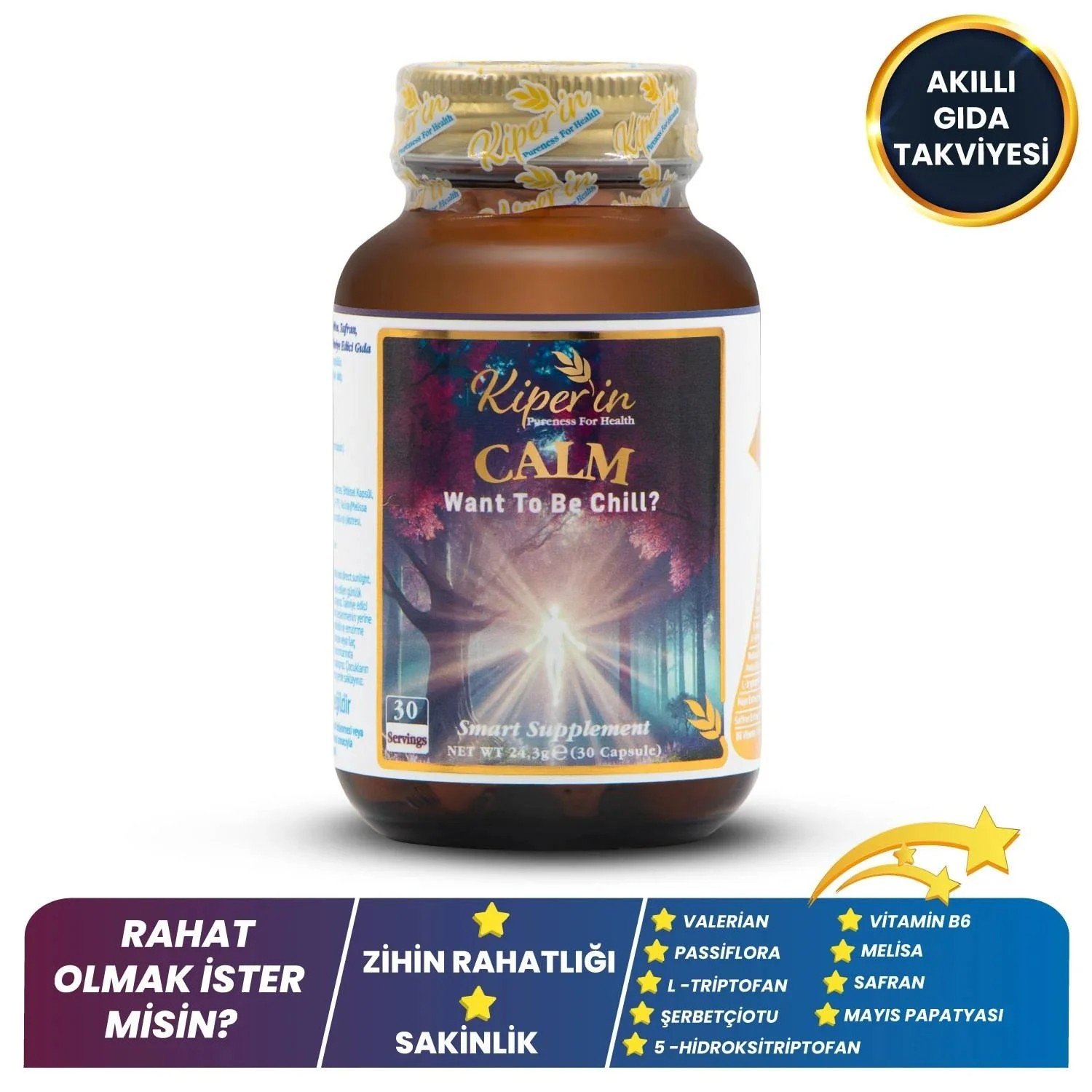 KİPERİN CALM RELAX PASSİFLORA SAFRAN VALERİAN 30 GÜNLÜK
