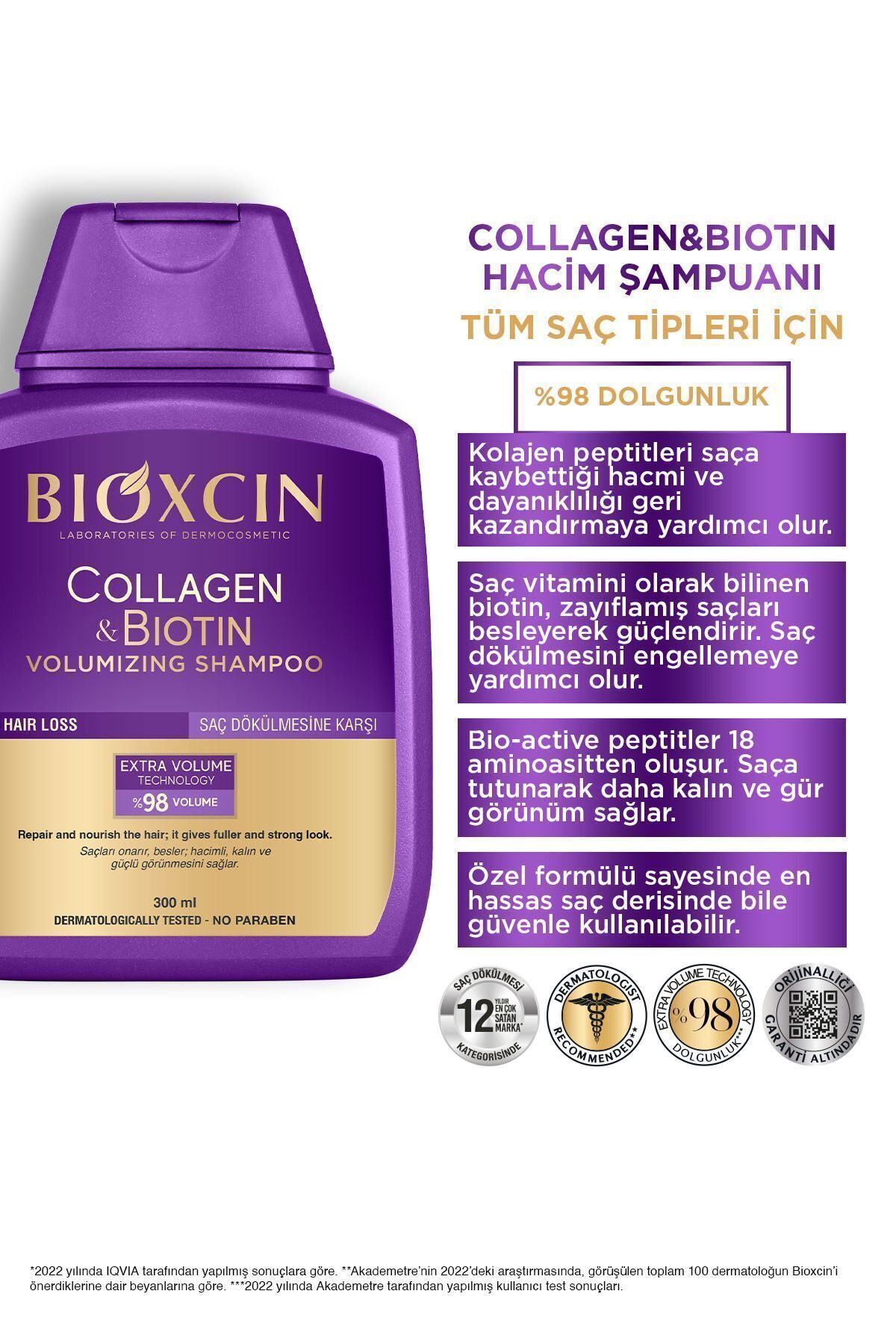 BİOXCİN COLLAGEN & BİOTİN ŞAMPUAN 300 ML - İKİNCİSİ %50 İNDİRİMLİ