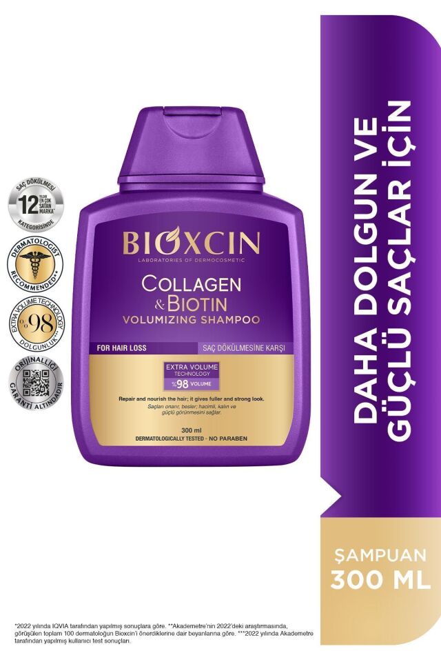 BİOXCİN COLLAGEN & BİOTİN ŞAMPUAN 300 ML - İKİNCİSİ %50 İNDİRİMLİ