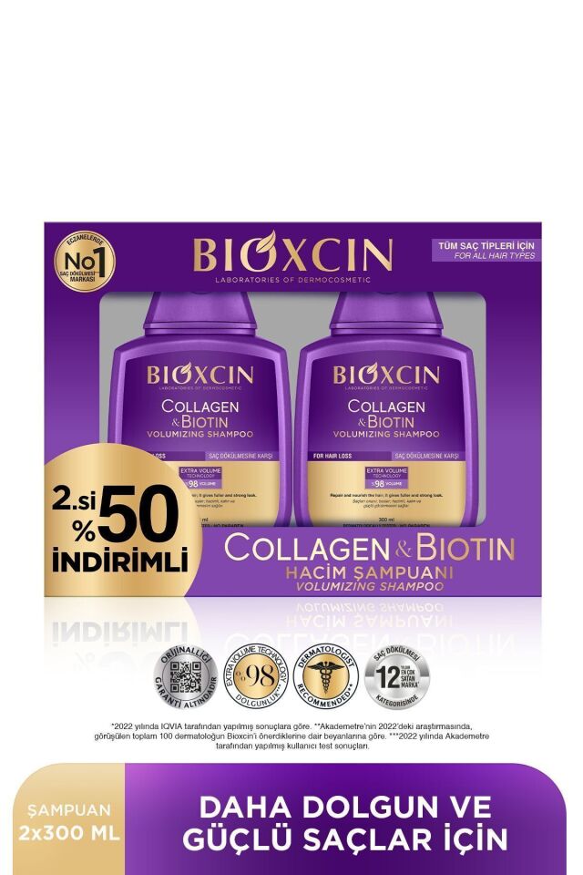 BİOXCİN COLLAGEN & BİOTİN ŞAMPUAN 300 ML - İKİNCİSİ %50 İNDİRİMLİ