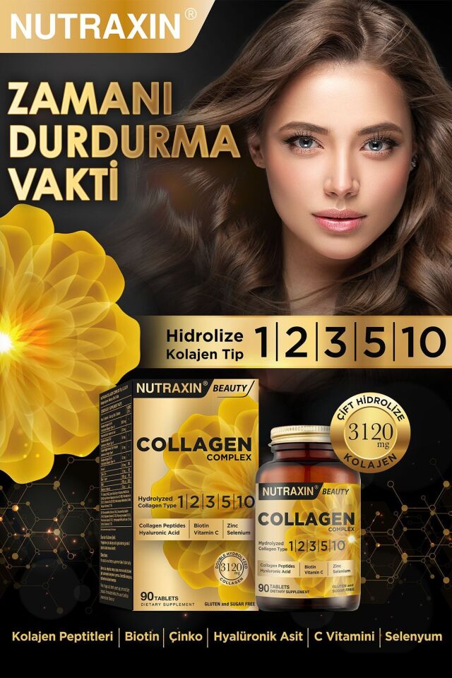 NUTRAXIN COLLAGEN COMPLEX TİP 1-2-3-5-10 3120 MG 90 TABLET