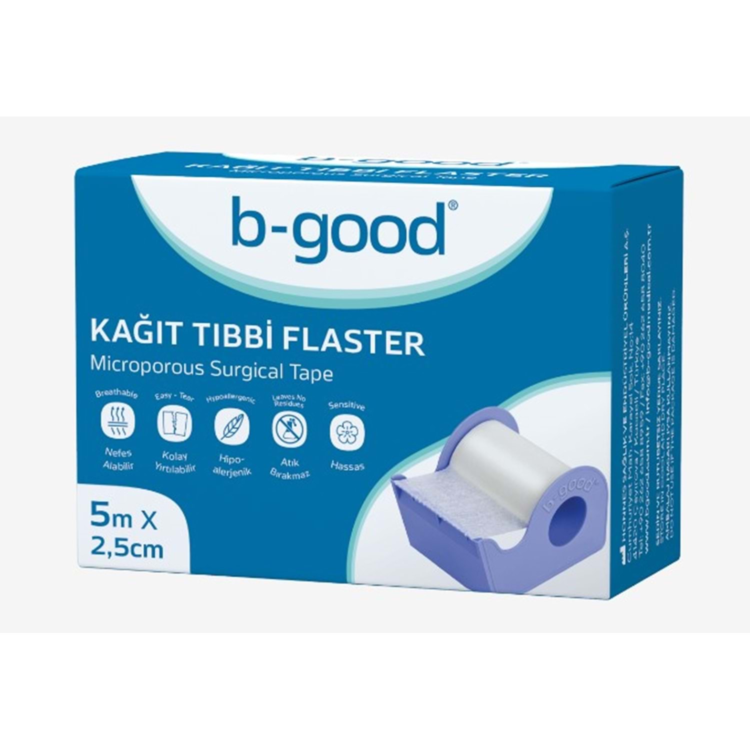 B-GOOD KAĞIT TIBBİ FLASTER 5 M X 2,5 CM