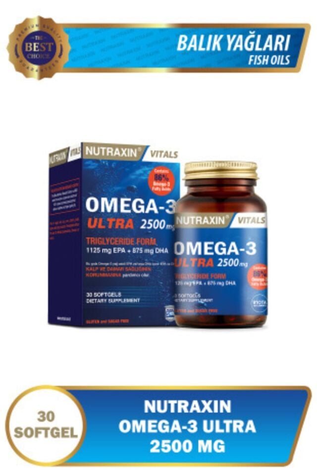NUTRAXİN VİTALS OMEGA-3 ULTRA 2500 MG 30 SOFTGEL