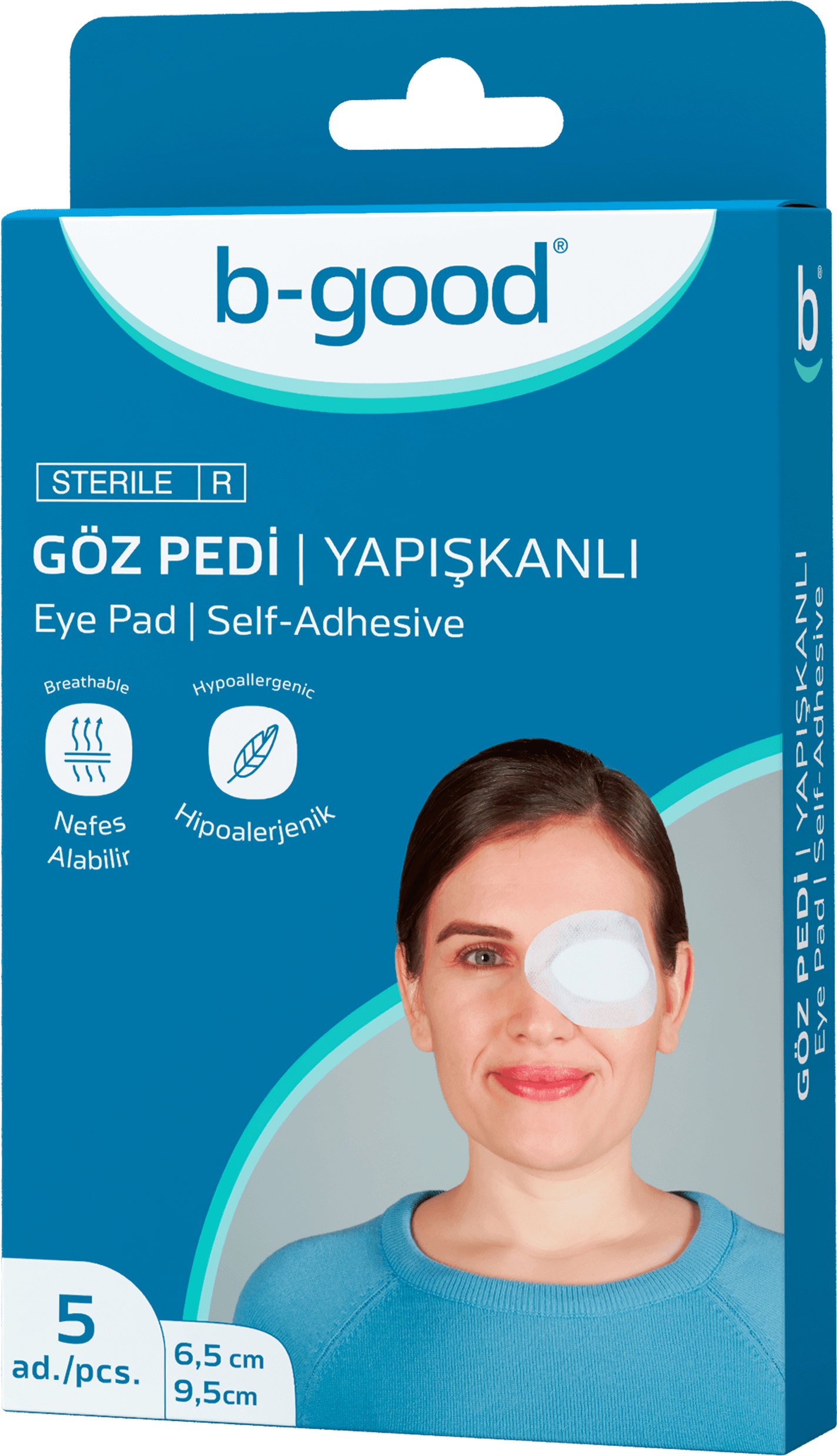 B-GOOD STERİL GÖZ PEDİ YAPIŞKANLI 6,5X9,5 CM 5'Lİ