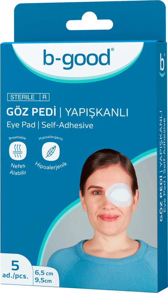 B-GOOD STERİL GÖZ PEDİ YAPIŞKANLI 6,5X9,5 CM 5'Lİ