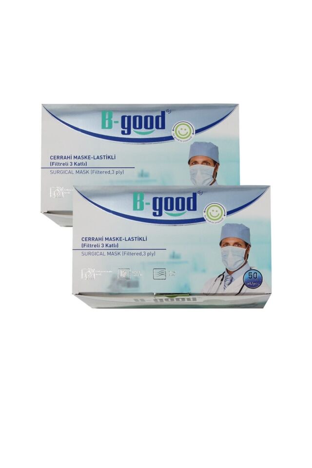 B-GOOD 3 KATLI CERRAHİ MASKE TELLİ 50'Lİ