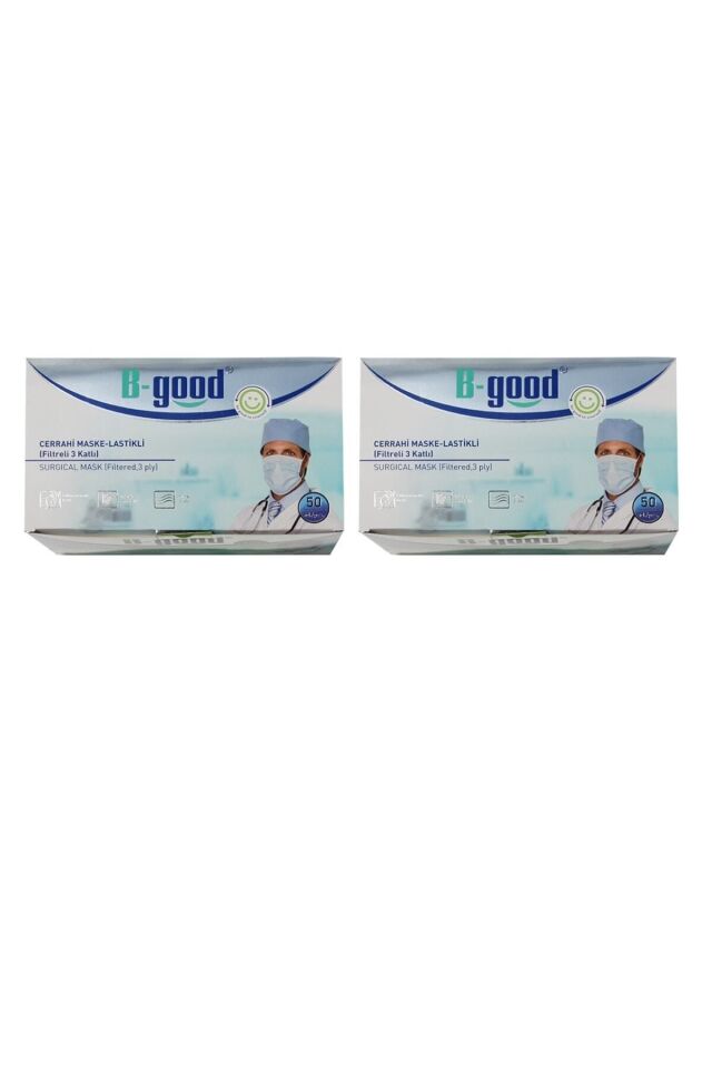 B-GOOD 3 KATLI CERRAHİ MASKE TELLİ 50'Lİ