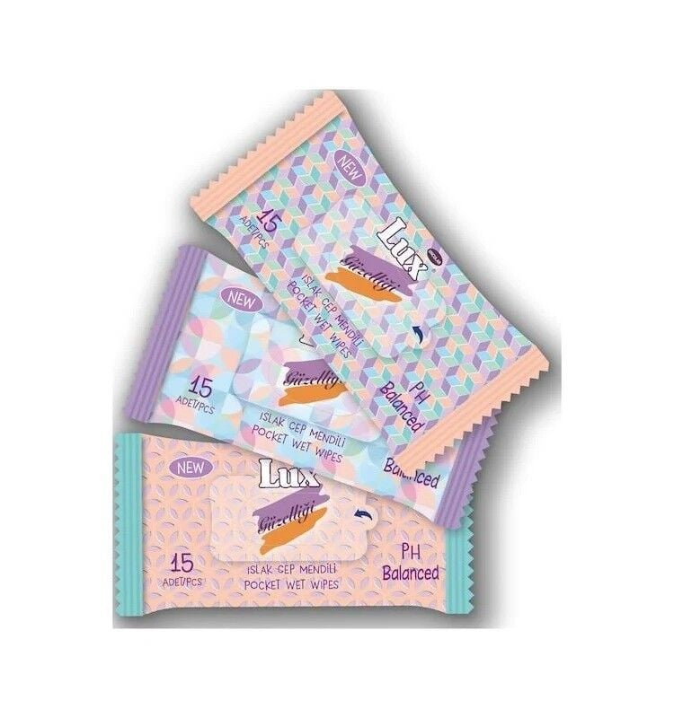 LUX CEP ISLAK MENDİLİ 15'Lİ 3'LÜ EKONOMİK PAKET