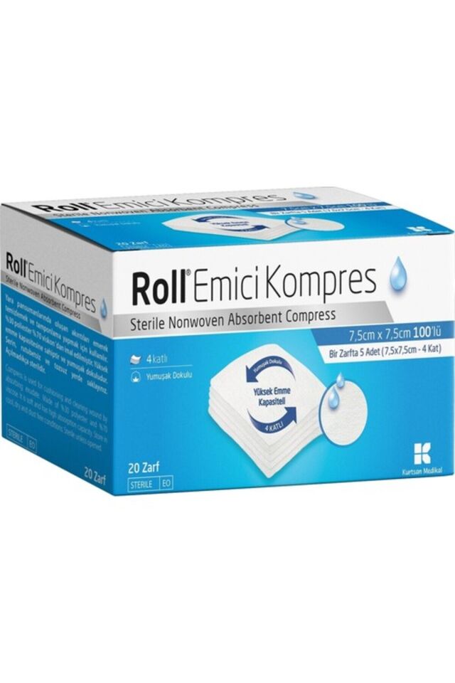 ROLL EMİCİ KOMPRES 7.5x7.5 - 100lü